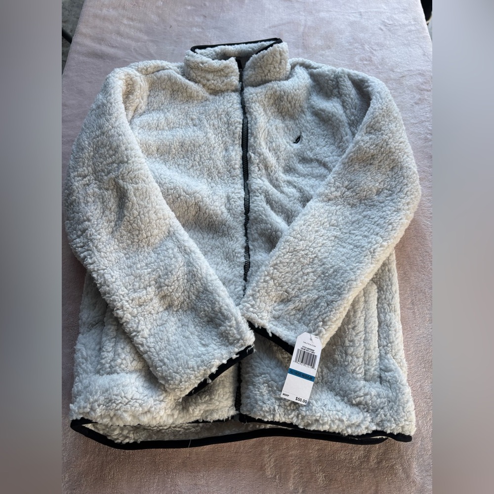 Nautica Cream Sherpa Jacket